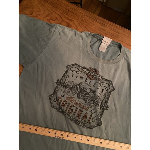 Mobile Bay Alabama Battleship Harley Davidson Motorcycle T-Shirt Mens XL Green - Picture 10 of 15